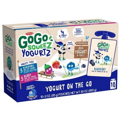Gogo Squeez Kids&#39; Yogurtz Blueberry &#38; Berry Yogurt Pouches