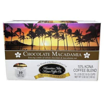 Hawaiian Isles Kona Chocolate Macadamia Medium Roast Coffee - Single Serve