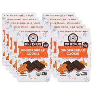 Taza Chocolate Organic Gingerbread Cookie Dark Chocolate Bar
