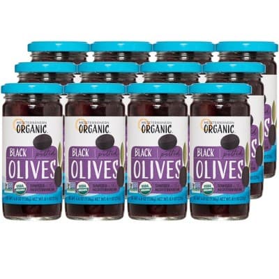 Mediterranean Organic Black Pitted Olives