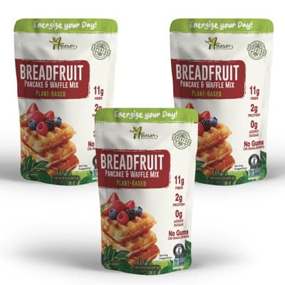 Amasar Breadfruit Pancake And Waffle Mix, Gluten-Free Non-Gmo High-Fiber No Sugar Added, Best For Pancakes Crispy Waffles