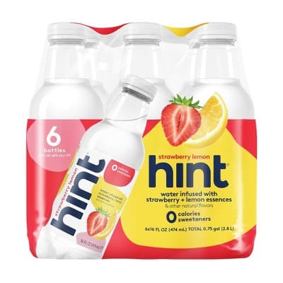 Hint Strawberry Lemon Flavored Water - Oz Bottles