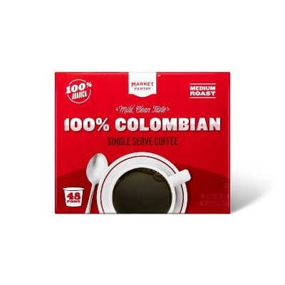 100% Colombian Medium Roast Coffee - Single Serve Pods - Market Pantry