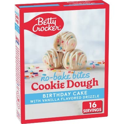 Is it Pescatarian? Betty Crocker Cookie Dough Bites No Bake Birthday Cake