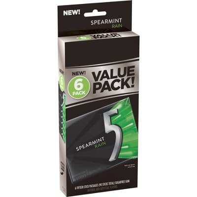 5 Gum Spearmint Rain Sugar Free Chewing Gum