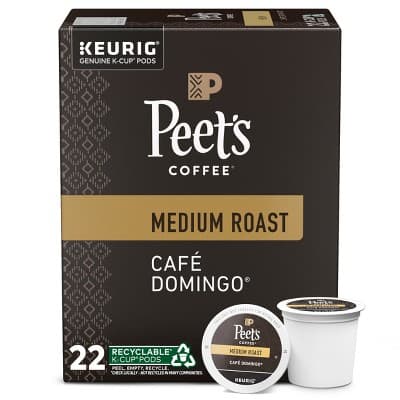 Peet&#39;S Cafe Domingo Medium Roast Coffee - Keurig K-Cup