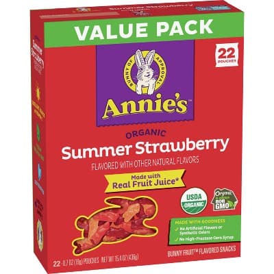 Annie&#39;S Organic Fruit Snacks Strawberry