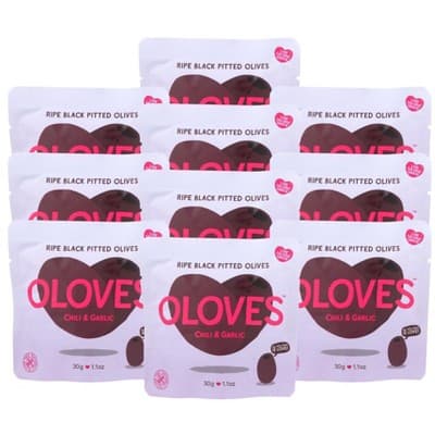 Oloves Ripe Black Pitted Olives Chili & Garlic