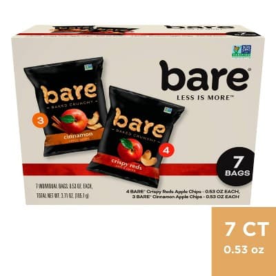 Bare Apple Chips Fuji Red And Cinnamon Snack Pack