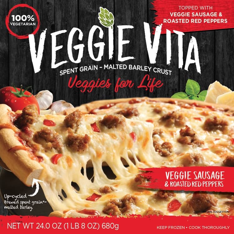 Veggie Vita Re-Grained Malted Barley Crust Veggie Sausage & Roasted Red Peppers