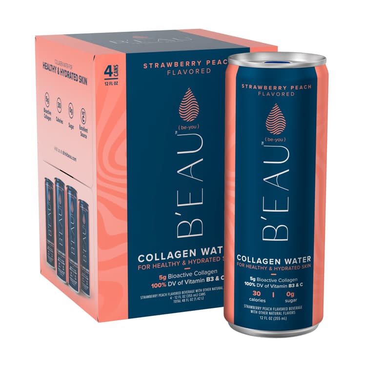 B'Eau Collagen Water, Strawberry Peach Flavored Water