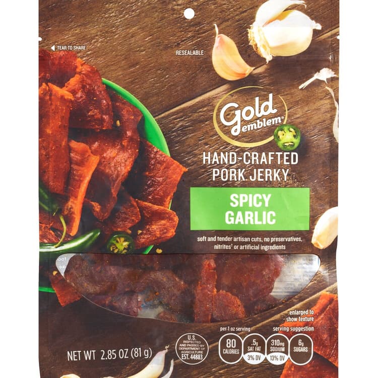 Gold Emblem Hand-Crafted Spicy Garlic Pork Jerky
