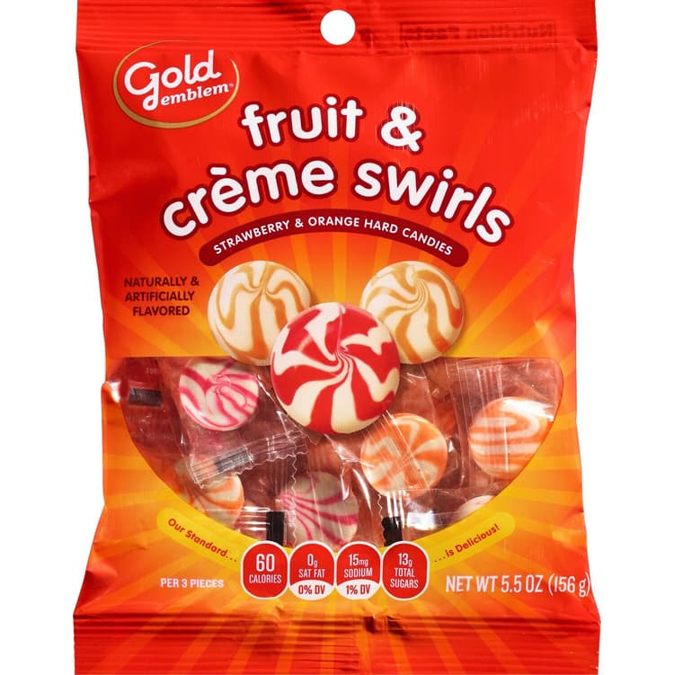 Gold Emblem Fruit & Creme Swirls Hard Candies
