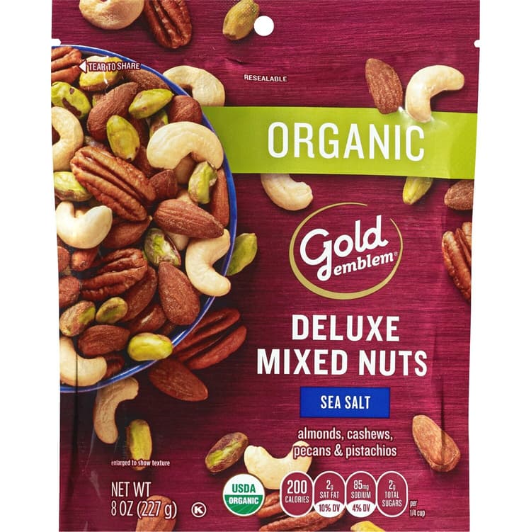 Gold Emblem Organic Deluxe Mixed Nuts With Sea Salt
