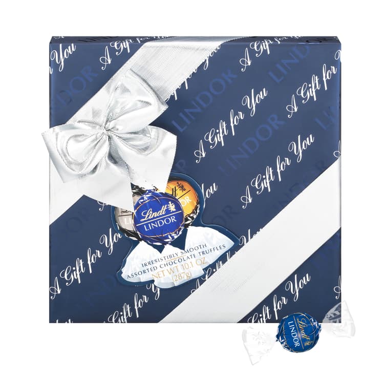 Lindt Lindor Holiday Assorted Dark Chocolate Candy Truffles Gift Box, Assorted Chocolates With Smooth, Melting Truffle Center