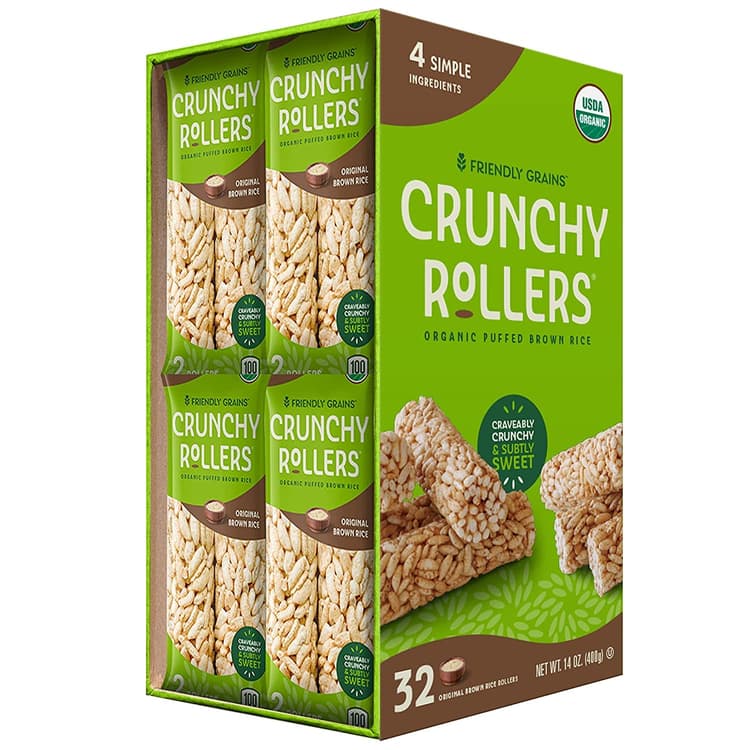 Friendly Grains Crunchy Rollers Organic Puffed Brown Rice