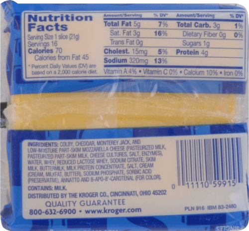 Kroger 4 Cheese Blend Singles