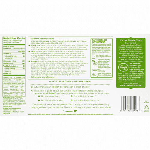 Simple Truth Original Natural Chicken Burgers