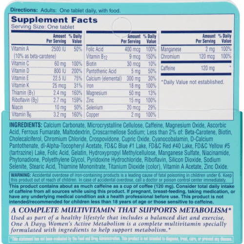 One A Day Women'S Active Metabolism Multivitamin/Multimineral Supplement