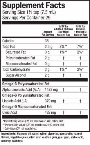 Barlean'S Omega Pals Sensantional Straw-Nana Flax Oil Dietary Supplement