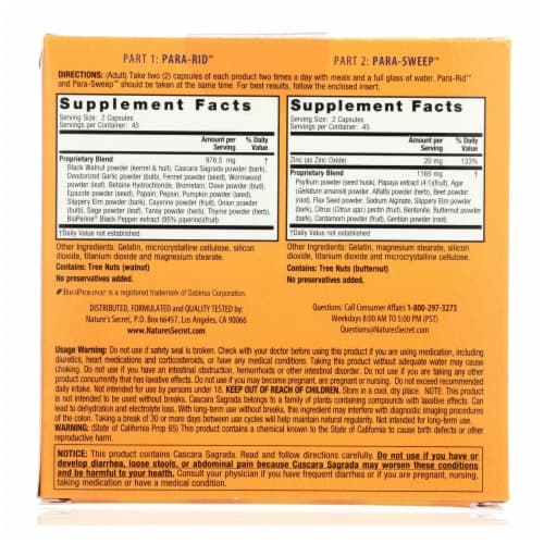 Nature'S Secret Parastroy Cleanse & Sweep The Intestinal Tract Dietary Supplement