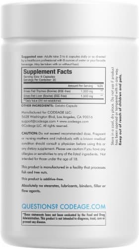 Codeage Grass-Fed Beef Thymus Dietary Supplement