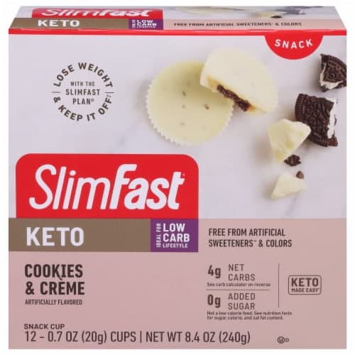 Slimfast Keto Fat Bomb Cookies & Creme Snack Cups Stuffed