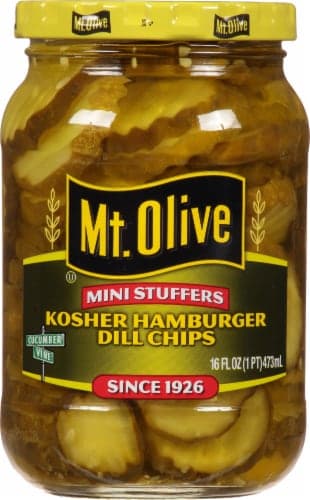 Mt. Olive Pickles Chips Hamburger Dill Mini Stuffers