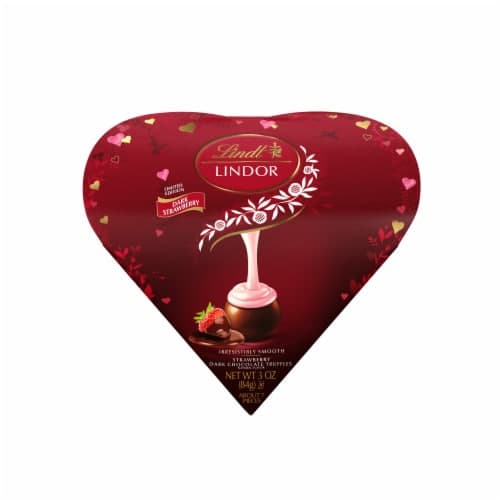 Lindt Lindor Valentine'S Strawberry Dark Chocolate Candy Truffles Friend Heart Gift