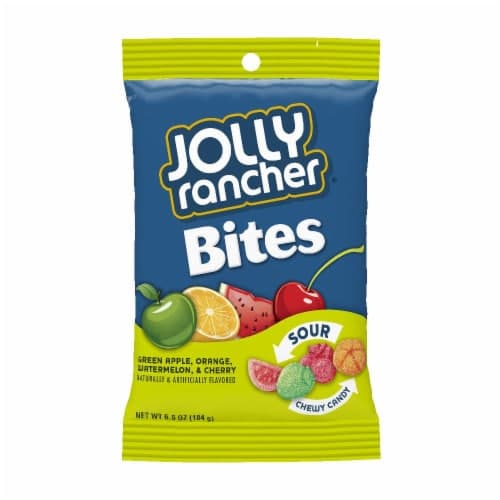 Jolly Rancher Bites Green Apple, Orange, Watermelon, & Cherry Sour Chewy Candy