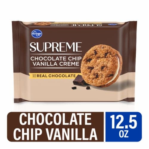 Kroger Supreme Chocolate Chip Vanilla Creme Sandwich Cookies