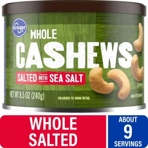 Kroger Salted With Sea Salt Whole Cashew Nuts