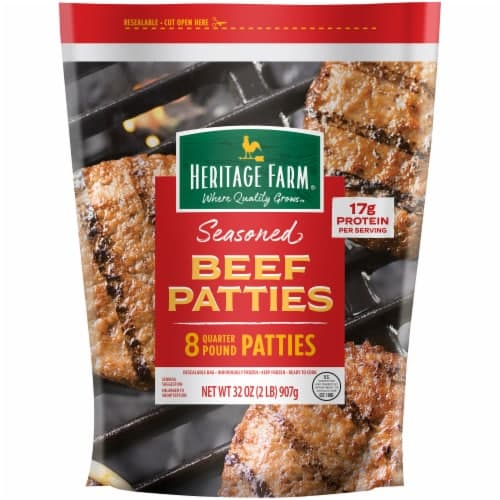 Heritage Farm Seasoned Quarter Pound Beef Patties
