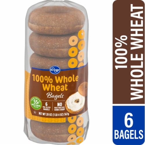 Kroger 100% Whole Wheat Pre-Sliced Bagels