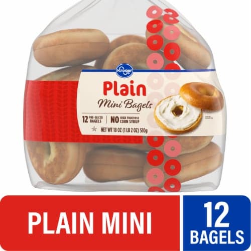Kroger Pre-Sliced Plain Mini Bagels