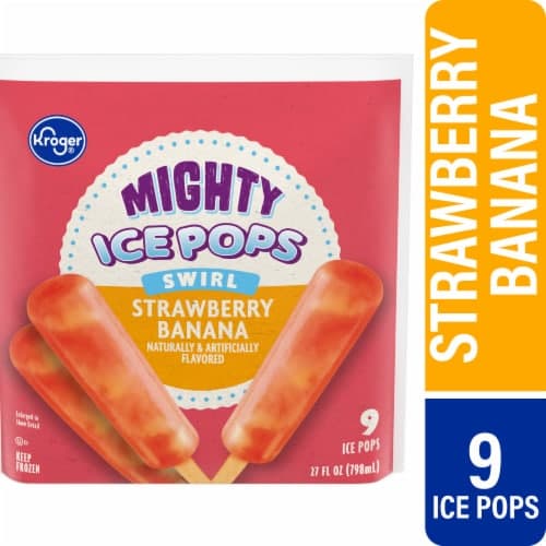 Kroger Strawberry Banana Swirl Mighty Ice Pops