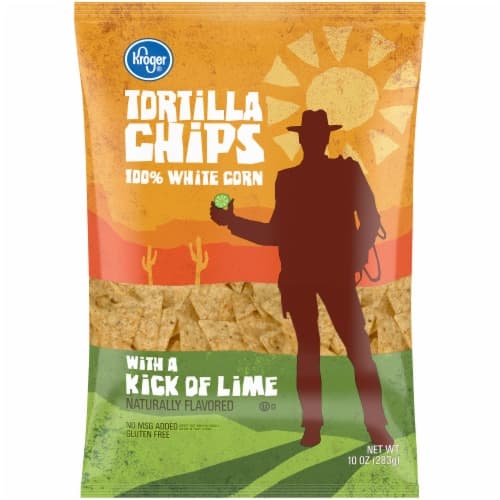 Kroger Kick Of Lime 100% White Corn Tortilla Chips