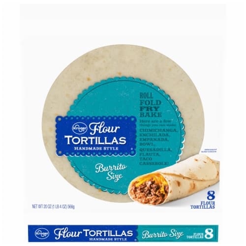 Kroger Handmade Style Burrito Size Flour Tortillas