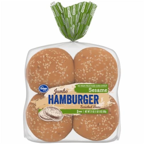 Kroger Jumbo Sesame Hamburger Buns