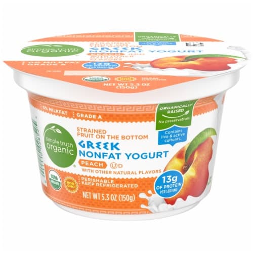 Simple Truth Organic Strained Peach Greek Nonfat Yogurt