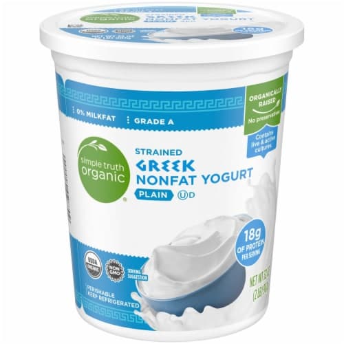 Simple Truth Organic Plain Nonfat Greek Yogurt Cup Tub