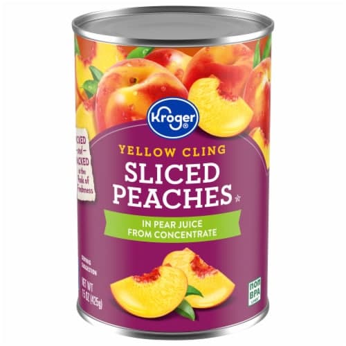 Kroger Canned Yellow Cling Sliced Peaches In Pear Juice