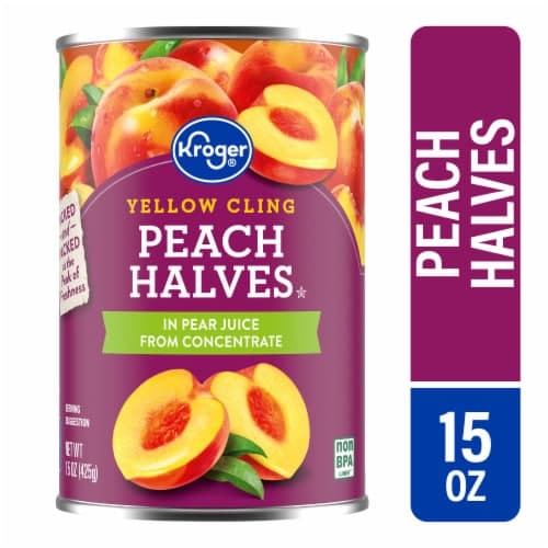 Kroger Canned Yellow Cling Peach Halves In Pear Juice