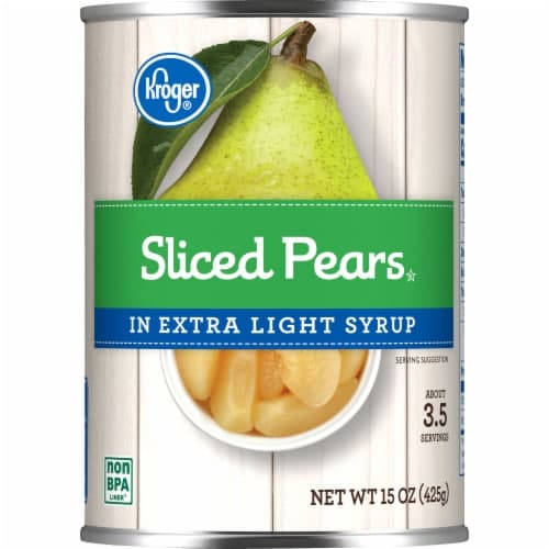 Kroger Canned Pear Slices In Extra Light Syrup