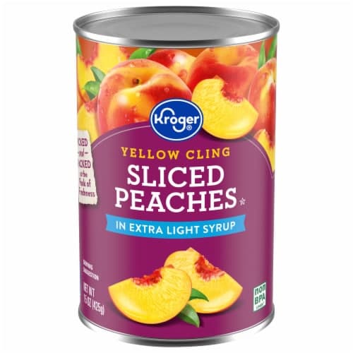 Kroger Canned Yellow Cling Sliced Peaches In Extra Light Syrup