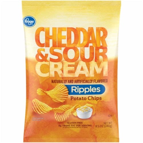 Kroger Cheddar & Sour Cream Ripples Potato Chips
