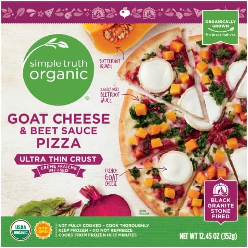 Simple Truth Organic Goat Cheese & Beet Sauce Ultra Thin Crust  Pizza