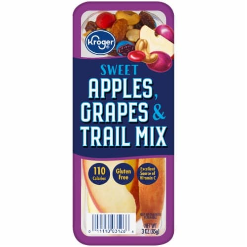 Kroger Sweet Apples Grapes & Trail Mix Snack Tray