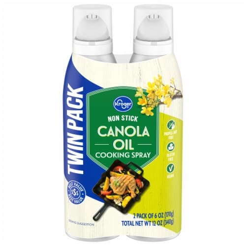 Kroger Non Stick Canola Oil Cooking Spray Twin