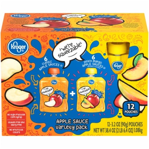 Kroger Classic & Peach Mango Apple Sauce Variety